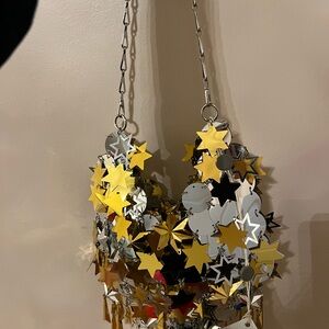 Paco Rabanne Silver and Gold Star Bag